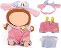 Doll Clothes for Labubu(NO Doll), for 17/15cm Plush Dolls, Clothing Suit Toy Figurine Outfit Set Dress Up with Kawaii Style Accessories, Multicolour Overall and Cute Hat or Headwear (LB133)