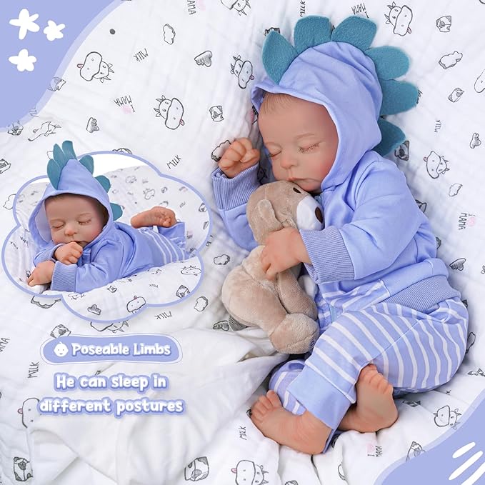 ADFO Reborn Baby Dolls Girl Realistic, 20 inch Lifelike Realistic Girl Newborn Real Life Baby Girl Dolls Soft Vinyl and Cloth Body with Clothes and Toy Gift for Kids Age 3+