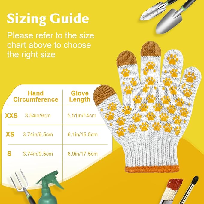 MIG4U Kids Gardening Gloves with Touchscreen Fingers, Anti-Slip Grips, Latex-Free for Ages 3-12, Durable for Outdoor Play