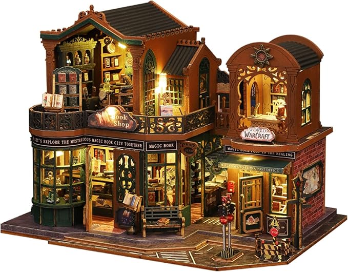 OZJAY DIY Miniature House Kit, Tiny House Kit with Dust Proof Cover & Music Movement, DIY Wooden Dollhouse Miniature Kit for Adults Teen, Wooden Crafts Lovely Dollhouse Kit