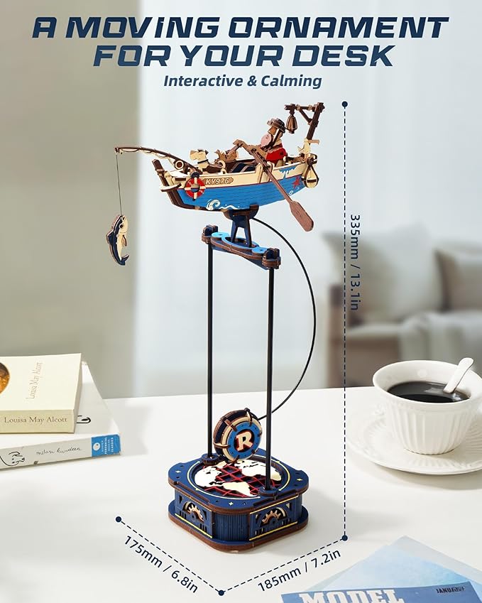 ROBOTIME 3D Wooden Puzzles for Adults, Ship Gravity Swing Model, Aircraft Model Kits for Age 14+,3D Puzzle Model Building Kit, Birthday/Christmas/Creative Gifts for Adults&Teens