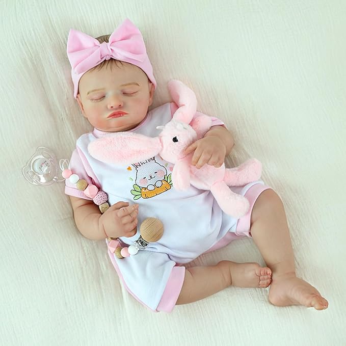 Realistic Reborn Baby Girl- 20 inch Full Vinyl Lifelike Newborn Baby Dolls, Anatomically Correct Real Life Baby Dolls Gift Set for Kids Age 3 +