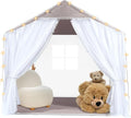 Kids Teepee Play Tents Indoor Outdoor Toddler Tent Kids Playhouse Tent LargeCastle(Grey)
