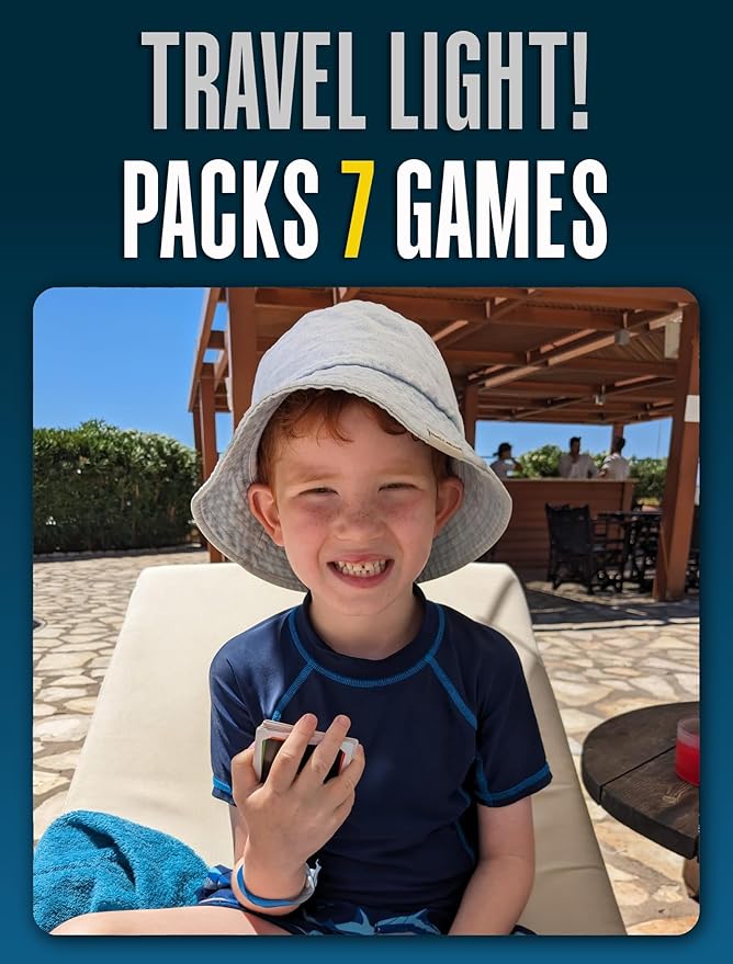 Countries, Gift, Stocking Stuffer, Travel Game, 7 Games in 1, Pairs, Snap, Trumps, Rummy, Memory Quiz, Learn Facts, Age 5+, 1-8 Players
