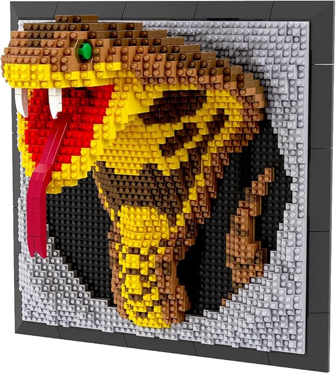 BDYDT Wall Art Snake Building Blocks Set; A Wall Decor Set for Adults Who Love Creative Hobbies(2376 Pieces) Toys Gifts for Kid and Adult