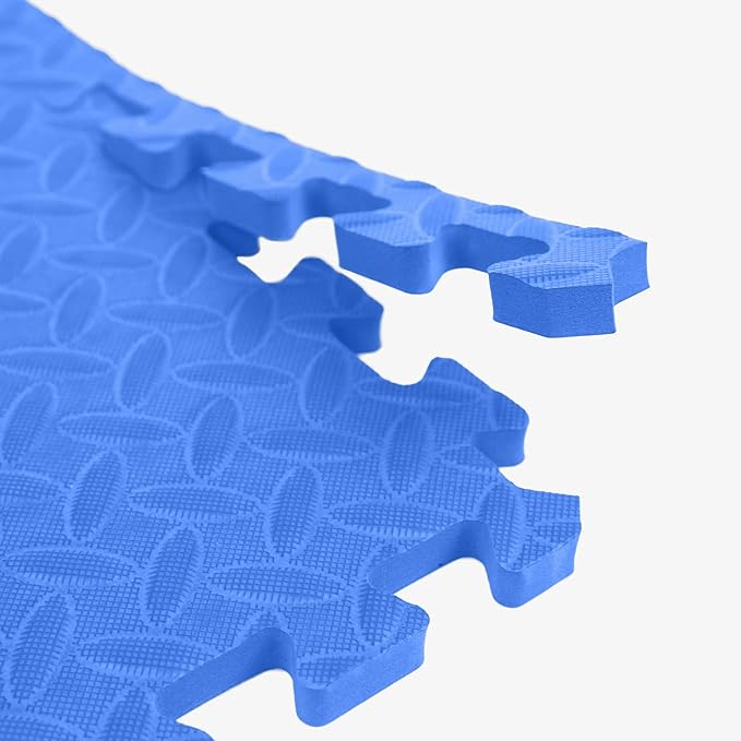 IncStores 1/2 Inch Thick Diamond Soft Foam Flooring Tiles | High-Density Interlocking Foam Tiles for Rugged Style in Your Home Gym, Playroom, and More | Blue, 6 Tiles