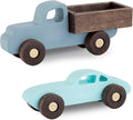 BUSY PUZZLE Colorful Wooden Toy Cars Set 2-Pack Truck and Car Durable Wooden Vehicles for Kids Montessori-Inspired Gift for Toddlers