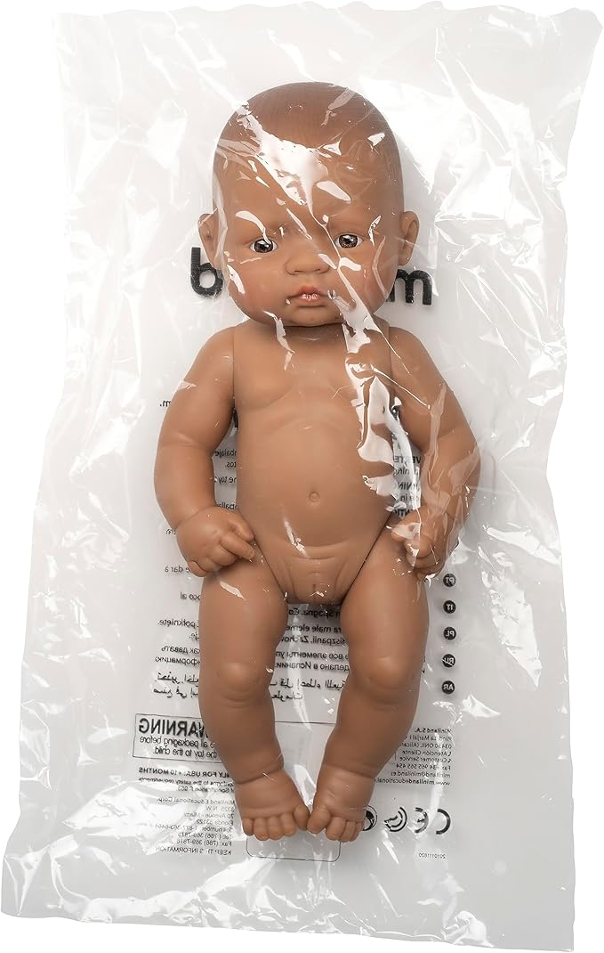 Miniland Doll 12 5/8'' Hipanic Girl (Polybag) - Made in Spain, Anatomically Correct, Quality, Inclusion