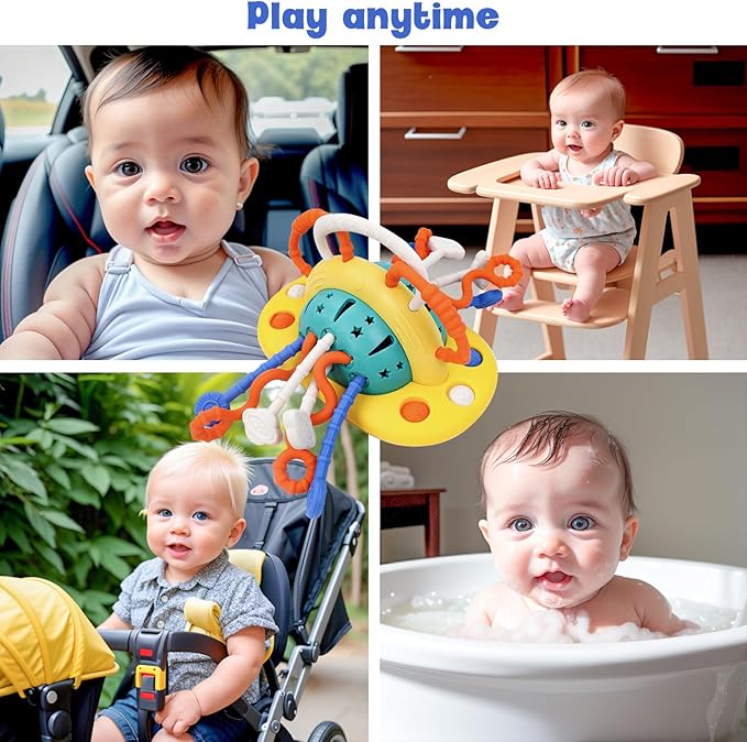 Baby Toys Silicone Suction Cup Toy for High Chair Toddler Sensory Toys for 6-12 Months Baby Montessori Toy for 1 Year