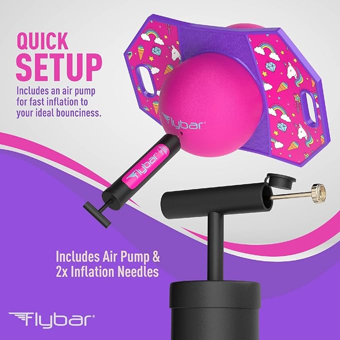 Flybar Pogo Trick Ball for Kids – Balance Bounce Board with Anti-Slip Deck – Pump Included - Indoor & Outdoor Toys for Boys and Girls Fun Way to Reduce Screen Time Supports up to 160 lbs – Ages 6+