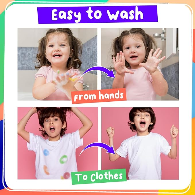Chalkola 8 Washable Dot Markers for Toddlers 1-3 | with 20 Page Coloring Activity Book Kit, Bingo Daubers | Preschool Paint Dot Art Set - Toddler Arts and Crafts Supplies for Kids Ages 2-4 Years Old