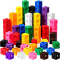 Jenaai 100 Pcs Linking Cubes Plastic Math Cubes Manipulative Counting Blocks STEM Snap Blocks Connecting and Counting for Early Math and Construction, Homeschool Preschool Supplies(Cute)