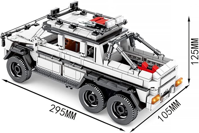 6X6 Off Road Pickup Truck Building Kit,1:16 Scale Off-Road Car Model Building Blocks Toys,Collectible Truck,for 6+ Year Boys,Adult(858 Pieces)