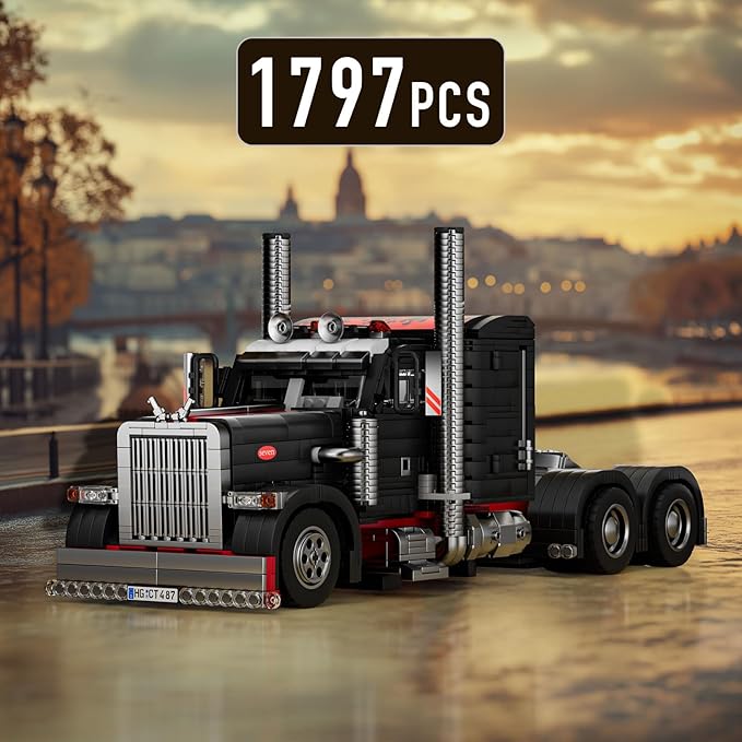 Mould King Semi Truck Toys Building Sets, Collectible Trucks Vehicle Trailer Model Build and Display, 10037 STEM Project Blocks Kits Decor for Adults and Aged 14+ (1797 Pieces)