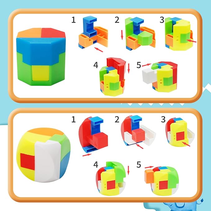 Bbiamsleep 20 Pcs Brain Teasers Puzzle Game Plastic Original 3D Sphere Puzzle Magic Ball Brain Teaser Puzzles Chain and sturdy Intelligence Game Puzzles for Boys and Girls Educational