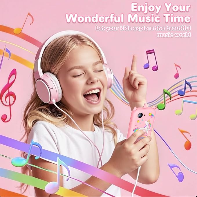 Lapare Kids Toy Smartphone, Birthday Gifts for Girls 3 4 5 6 7 8 Years Old, Unicorn Toddler Play Phone with Camera, Educational Games, MP3 Music