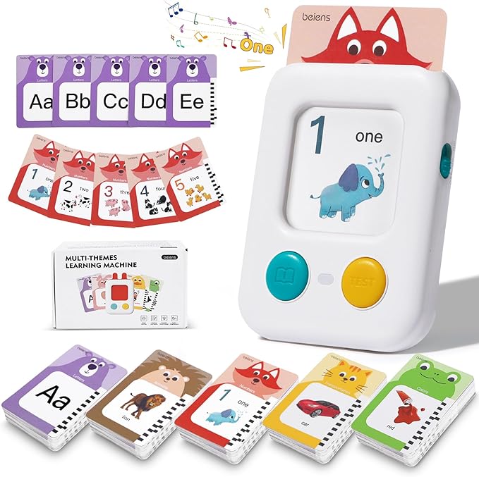 beiens Premium Talking Flash Cards for Toddlers 2-6 Years | Eco Friendly Child-Safe Materials | Award-Winning Speech Therapy Toys | Montessori ABC Learning System + Autism Sensory Development Tools