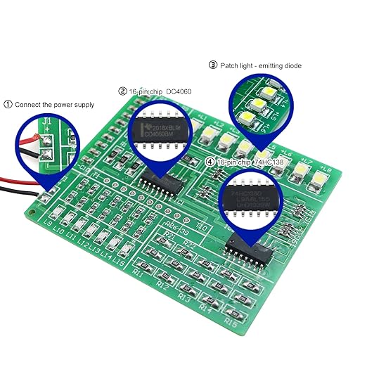 SMD Soldering Practice Kit DIY 15-Way RGB Flash LED Autocontrol SMT Electronics Projects Learn How to Soder(0315CD4)