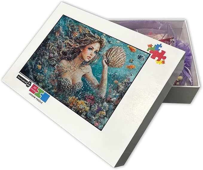 500 Piece Jigsaw Puzzle - Mermaid Under The Sea - Adult Jigsaw Stress Relief Gift Poster Puzzle, Boxed Puzzle Assembly