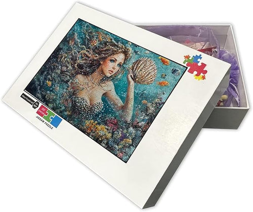 1000 Piece Jigsaw Puzzle - Mermaid Under The Sea - Adult Jigsaw Stress Relief Gift Poster Puzzle, Boxed Puzzle Assembly
