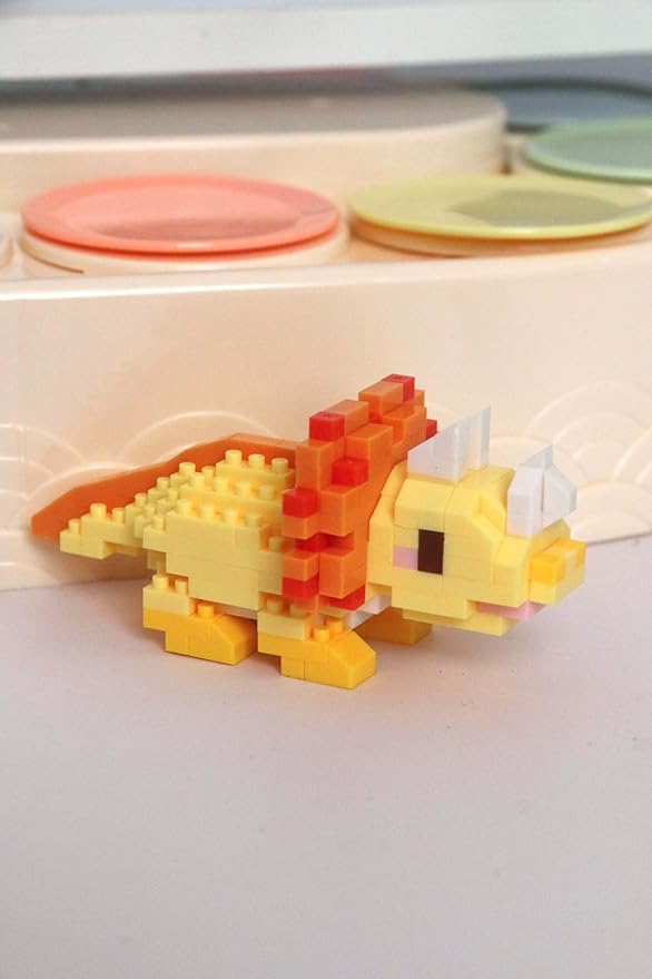Triceratops Cute Dinosaur Animals Creature Building Toy Blocks Ancient Creatures Life Mini Bricks Micro Building Toys