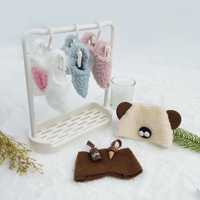 17cm Doll Clothes Set-Adorable Outfits for Dolls-Stylish Accessaries Clothes Dress-Up-Replaceable Clothing Collections, Includes Hat, Top, Skirt(Coffee-Style A)