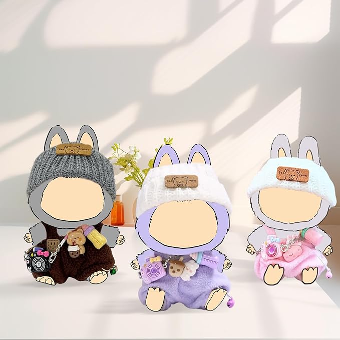 2025 New Clothes for Doll, 3-Piece Purple Clothes Set for Dolls, Outfits Set for 15/17 cm Dolls, Exquisite Accessories for Doll, Stylish Outfit for Boys Girls Birthday Collectors