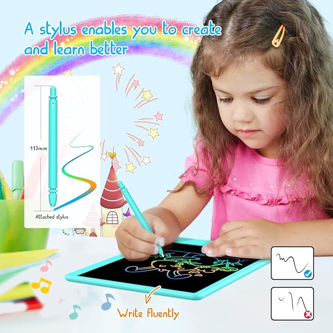 LCD Writing Tablet Doodle Board,12.5 inch Colorful Drawing Pad,Electronic Drawing Tablet, Drawing Pads,Travel Gifts for Kids Ages 3 4 5 6 7 8 Year Old Girls Boys (Blue)