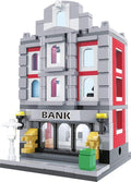 Brick Loot Mini City Bank Building Set – 260-Piece DIY Architecture Model Kit for Kids & Adults Ages 6+ – Compatible with Lego and Major Brands