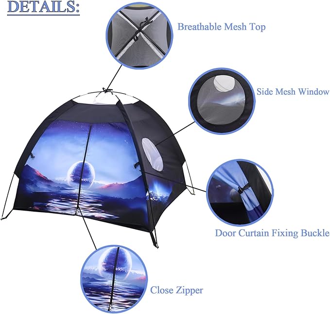 Kids Play Tent Lucky Castle Playhouse for Boys and Girls Easy Fun Dome Tent Camping Playground Pop Up Tent for Kids Indoor and Outdoor Imaginative Play Perfect Kid's Gift (World Stars)