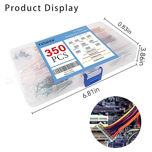 350 Jumper Wires Kit 14 Lengths Assorted Preformed Breadboard Jumper Wire, for Prototyping Solder Circuits, with Free Box