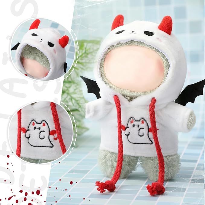 4 Sets 17cm Doll Clothes Outfits Dolls Costume Accessories for Spooky Halloween Dressed up Fashion Handmade Party Favors Decoration Gifts