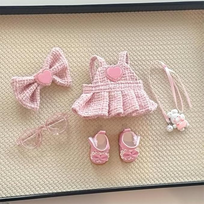 17cm Doll Clothes Set & Outfit Set for 17cm Dolls - Premium Fashion Dresses with Accessories, Luxury Chic Doll Clothing & Style Bundle,Just Clothes (Style L)