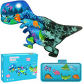 OLMZIHYVD Jigsaw Puzzles for Kids Ages 4-8, 200 Pieces Glow in The Dark Dinosaur Floor Puzzle, Educational Gifts for Boys Girls and Animal Lovers, Ideal for Indoor and Outdoor Play, 35.9" × 18.2"