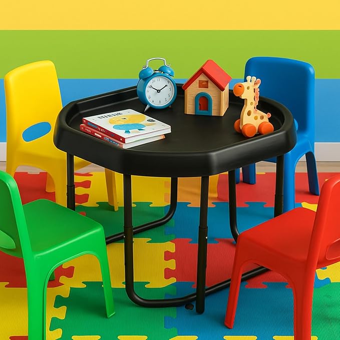 28'' Sensory Tray Large Size Durable Portable Play Tuff Tray with Adjustable Height Stand for Kids Toddlers Indoor Outdoor for Sand Water Block Pasta Rainbow Rice Christmas Novelty Gifts(27.56 Inch)