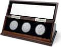 Challenge Coin Display Case 1.5-1.75 Inch 38-44.5 mm Coin Holder 1 Slot (Walnut, 3 Slots)