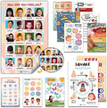 12 Laminated Feelings Posters for Kids - English & Spanish - Calm Down Corner Supplies - Therapy & School Counselor Supplies - Emotions Posters for Home and Calming Corner Classroom