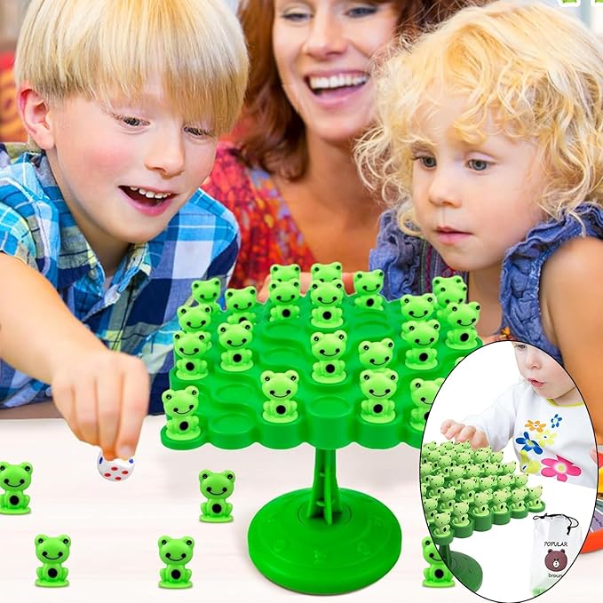Frog Balance Game，Balance Board Game，Two-Player Balanced Tree Board Game, Montessori Frog Balance Tree Educational Toys, Children Desktop Game Gift for Boys Girls