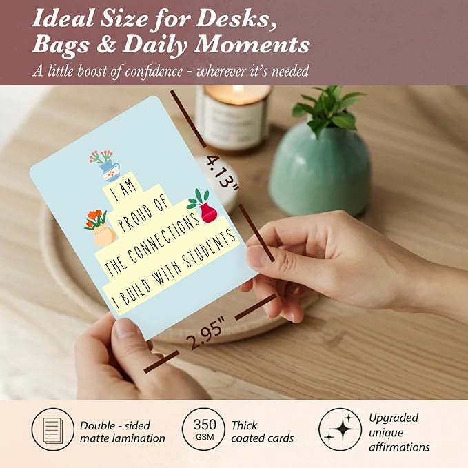 Teacher Appreciation Gift, Teacher Affirmation Cards, Inspirational Teacher Gift, Teacher Must Haves, Gifts for Educators, Back To School Gift, Positive Mindfulness Deck for Teacher