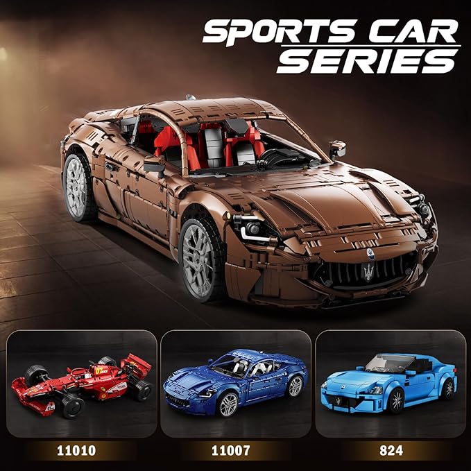 Reobrix Sports Car Building Blocks Set for Adults, Remote Control 1:8 Racing Car Vehicle Toy Model Building Kit for Kids, 11009, Creative Gifts for Boys Girls Adults 14+ (5480PCS)