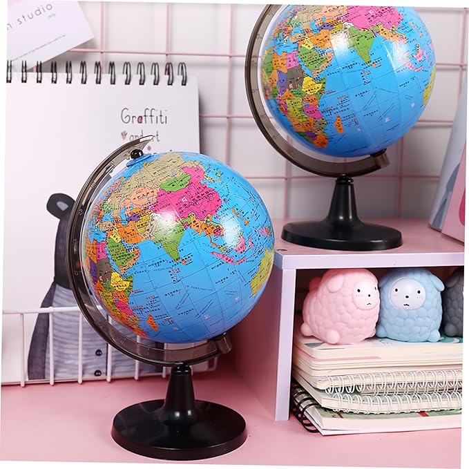 BESPORTBLE 1Pc Educational World Globe with Stand Desktop Geography Globe for Boy Girl Adults Stylish Tabletop Display for Home Office Homeowners