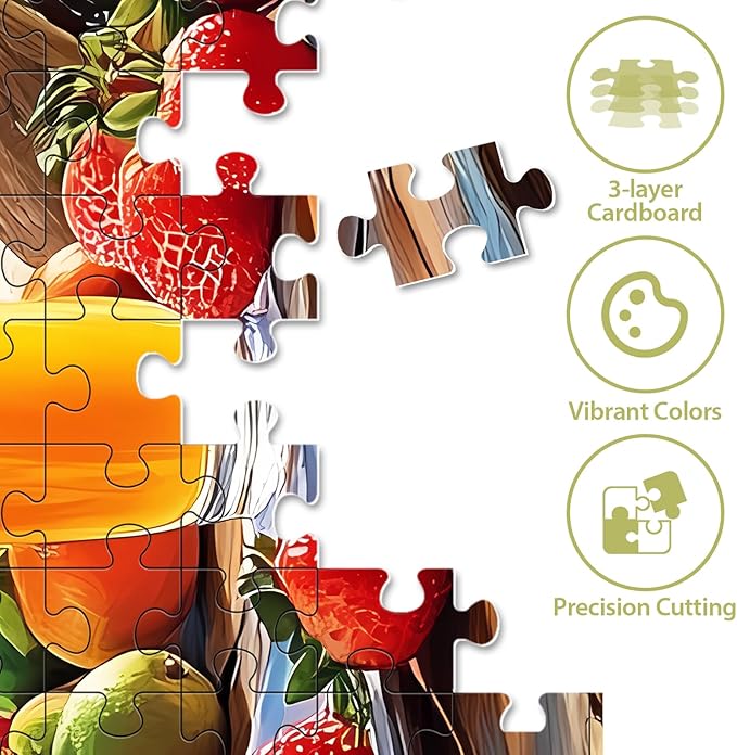 Puzzles for Adults 500 Pieces, Fruit Parrot Beach Puzzle, Tropical Ocean Summer Jigsaw Puzzle 500 Piece for Adults Kids Seniors, Perfect for Game Night Giving Puzzle Family Friends, 20.5x15 in