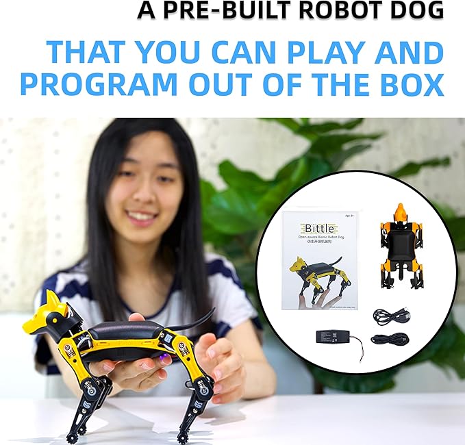 Petoi Robot Dog Bittle X V2 Alloy Servo (Pre-Assembled) | Robotics Kit | Coding Smart Robot Kit, Voice Control, Programmable Quadruped Robot, Open Source, STEM & Robotics Education