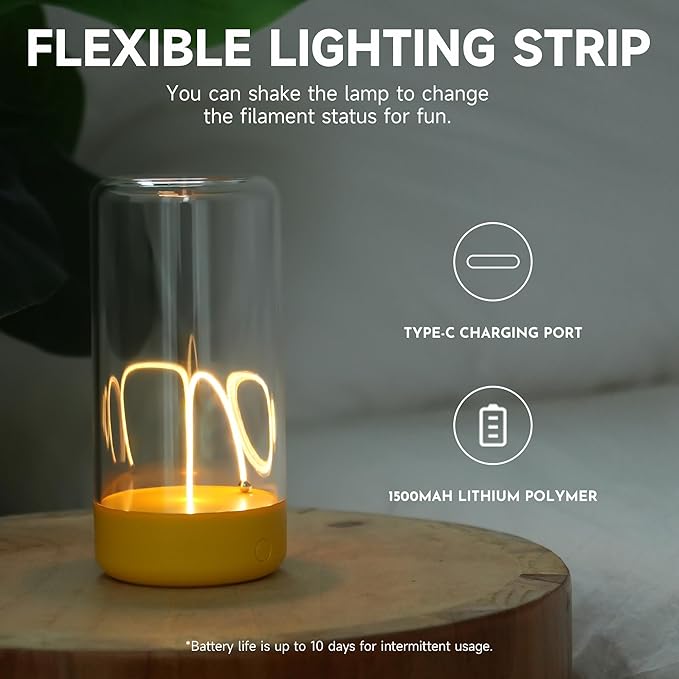 AUGE LIGHT Mini Minimalist Table Lamp Cordless LED Desk Lamp Rechargeable Modern Night Lights Portable Nightstand Lamps Unique Ambient Light Mood Lighting for Bedroom, Beside, Nursery