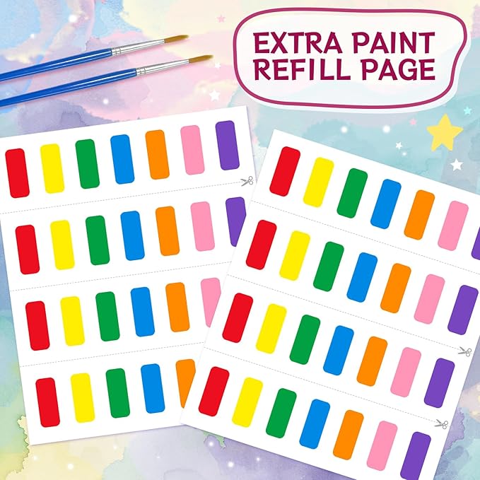 Paint with Water Coloring Books for Kids,Unicorn Theme Mess Free Watercolor Painting Papers Sets for Toddlers,Water Color Paint Kit,Art Craft Birthday Gift for Ages 1-3, 4-8