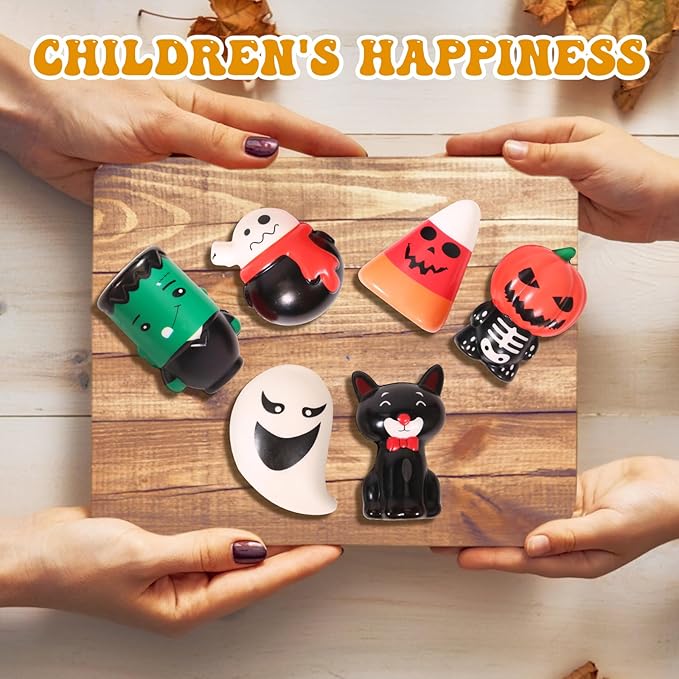 New 6 Pcs Halloween Squishy Toys,Halloween Squishies Party Favors Slow Rising Gift Box Halloween Treat Bag Classroom Prizes Soft Stress Relief Toys for Kids Toddlers(6pcs-2)