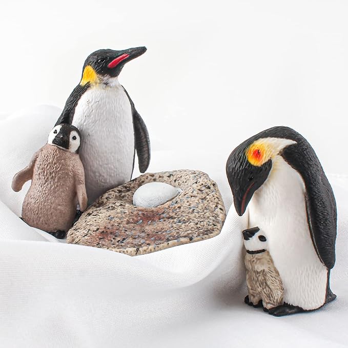 4PCS Penguin Lifecycle Antarctica Penguin Figurines Toy Playset Arctic Penguins Early Educational Toys Cake Decoration Christmas Birthday Party Supplies Decor