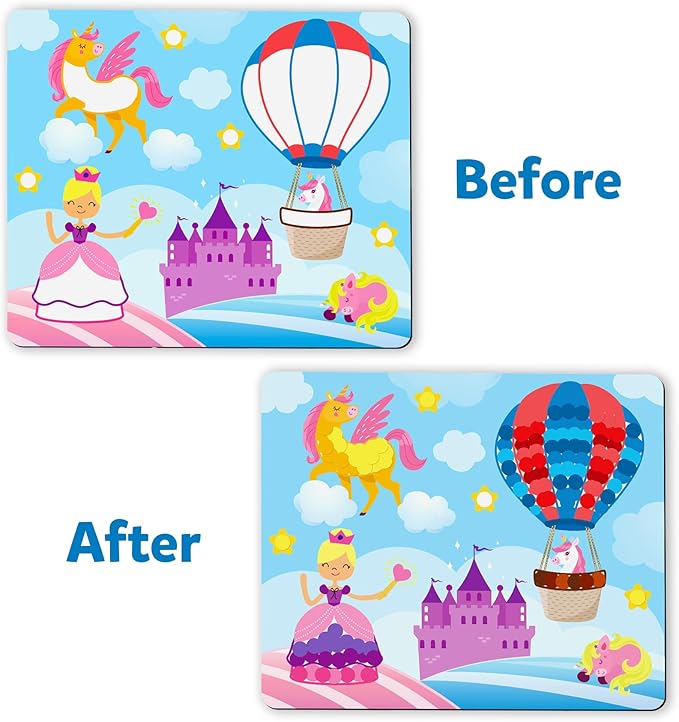 Skillmatics Dot It Sticker Art - Unicorns & Princesses, Mess-Free Craft Kits, 500+ Stickers, Stocking Stuffers, DIY Scrapbooking, Travel Activity, Christmas Gifts for Girls & Boys Ages 3, 4, 5, 6, 7