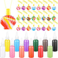 Relaxgiant 37 Pcs Shell Shaped Sand Art Bottle Necklace Kits Include Plastic Sand Art Bottles Necklace, 12 Colored Art Sand, Mini Plastic Funnels for DIY Art Class Crafts Supplies