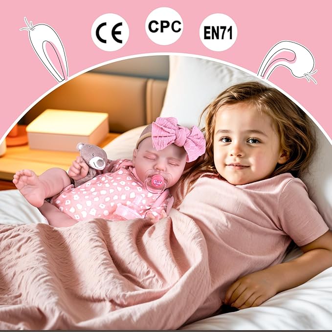 Aori Realistic Reborn Baby Doll - 20" Lifelike Newborn Girl with Weighted Cloth Body, Packed with Bottle, Pacifier & Outfit Set for Kids & Collectors